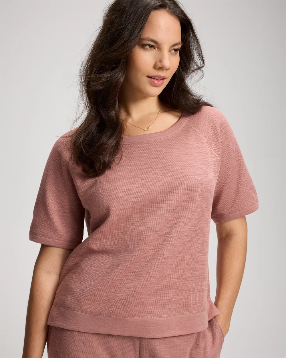 Slub French Terry Relaxed Dolman Sleeve Top | Soma